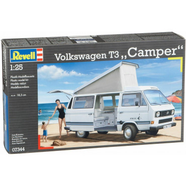 KIT PARA MONTAR REVELL VOLKSWAGEN T3 "CAMPER" 1/25 80 PEÇAS REV 07344